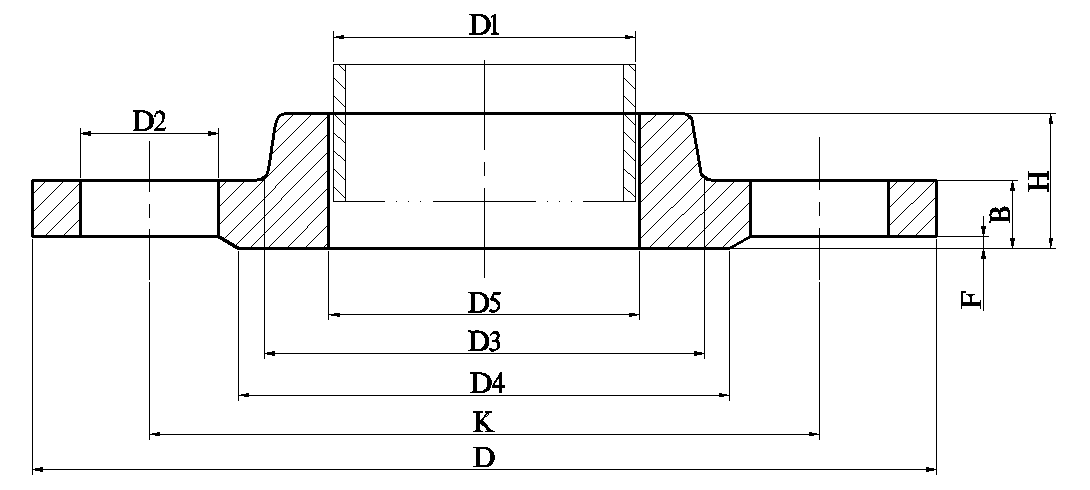 DIN 86029 PN10 Hubbed Slip-on Flange For Welding Dimensions